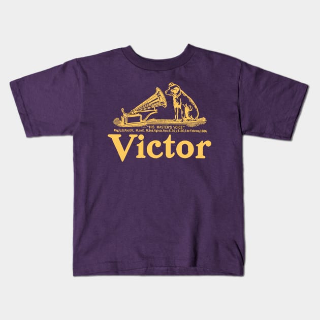 Victor Records Kids T-Shirt by MindsparkCreative